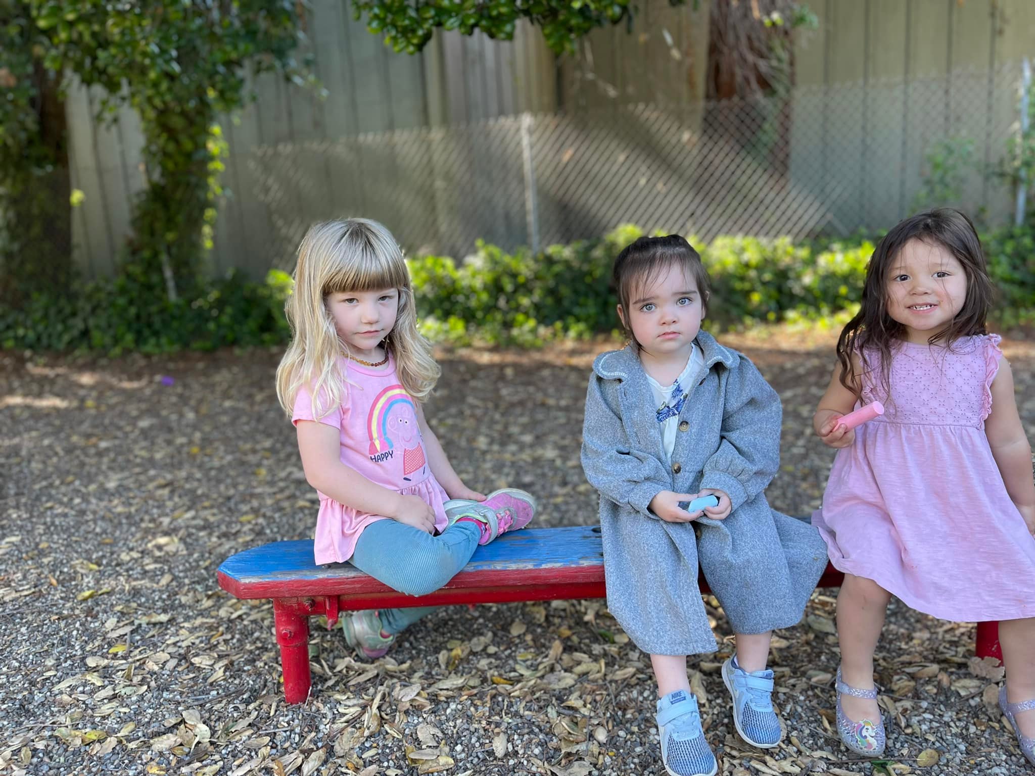 Children playing on bench